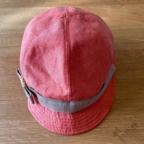 Girls Peach Pageboy Linen Hat - Perfect for Springtime. - Picture 2 of 6